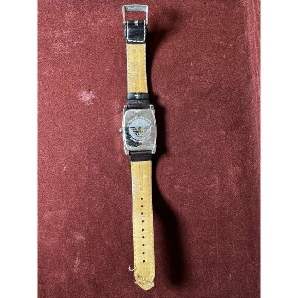 Emporio Armani Men’s Watch Silver Dial Asian Numerals Stainless Steel Leather - Picture 7 of 7